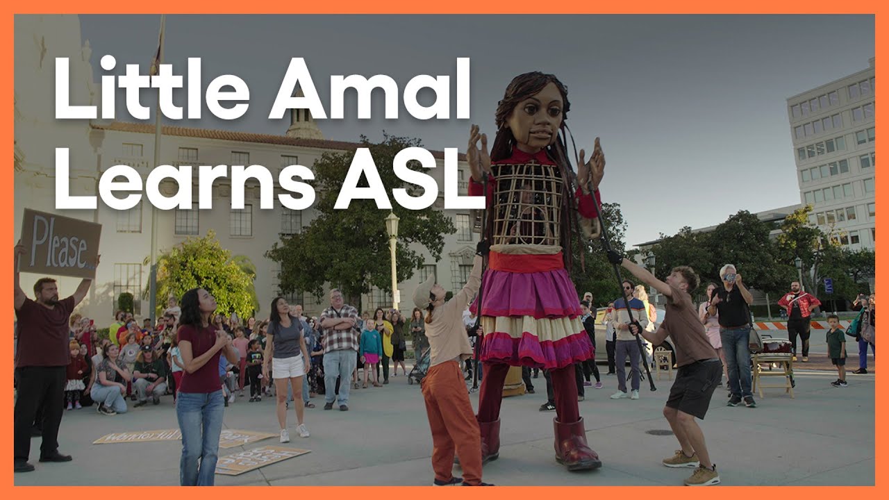 Puppet of 10-Yr-Old Syrian Refugee, Little Amal, Learns ASL